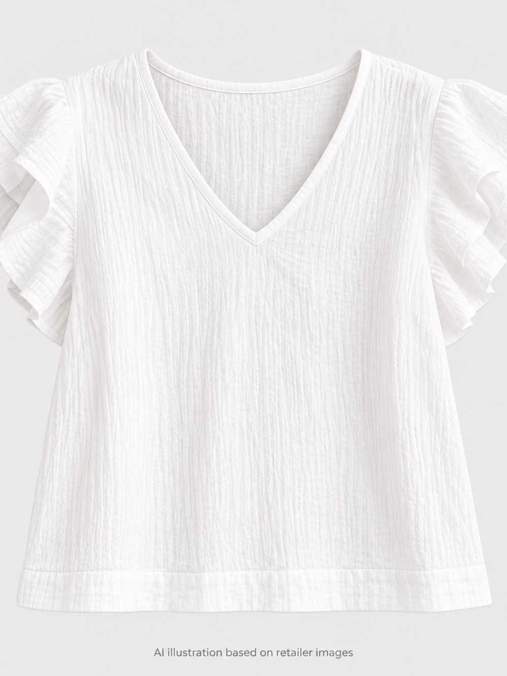 Devoted White Cotton Flutter Sleeve Textured Top – XL NWT